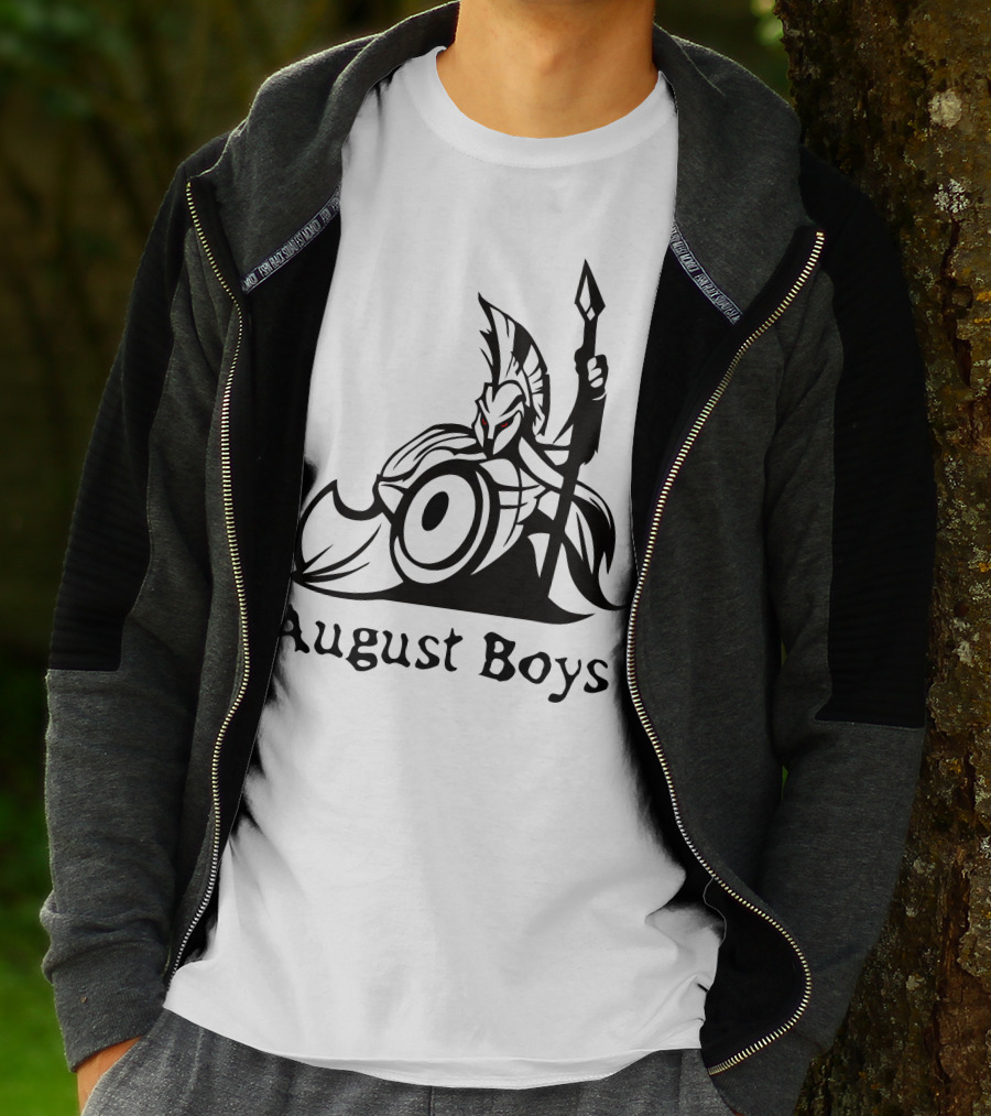 August Boys Warrior Spartan Shield Spear T-Shirt