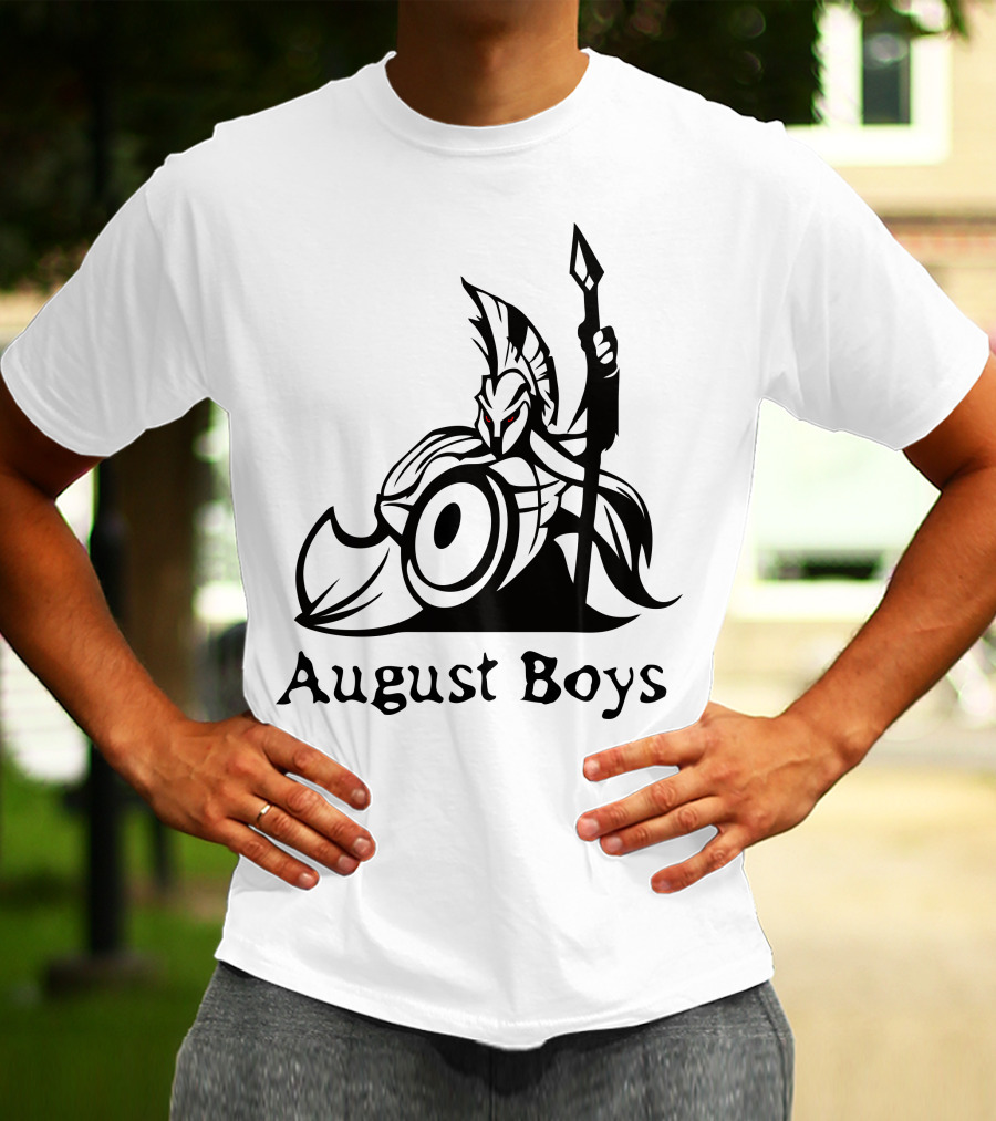 August Boys Warrior Spartan Shield Spear T-Shirt