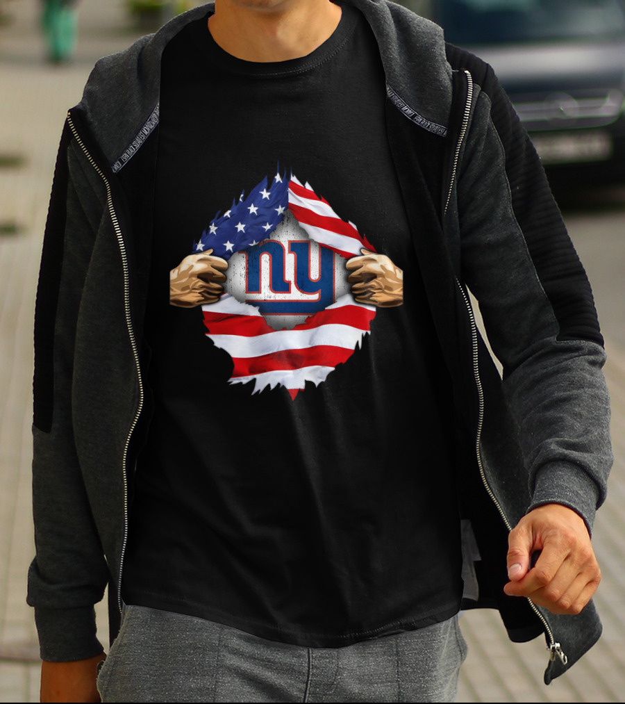 New York Giants USA Flag Football Fan Gear T-Shirt