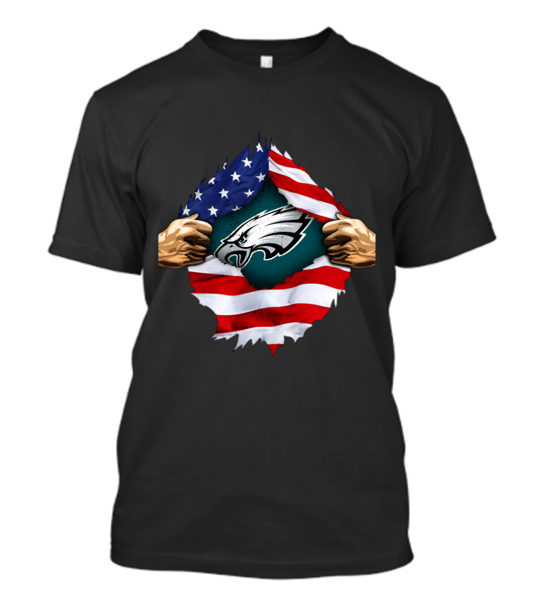 Philadelphia Eagles American Flag Rip T-Shirt