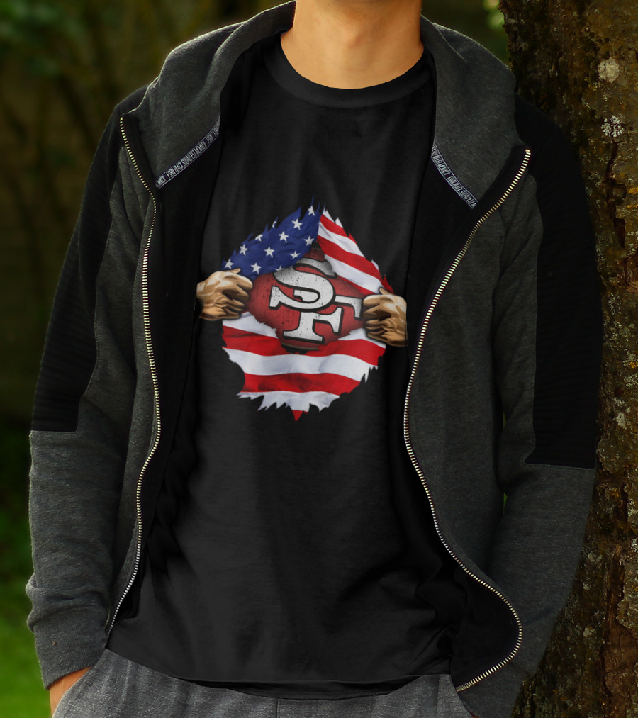 San Francisco 49ers American Flag SF T-Shirt