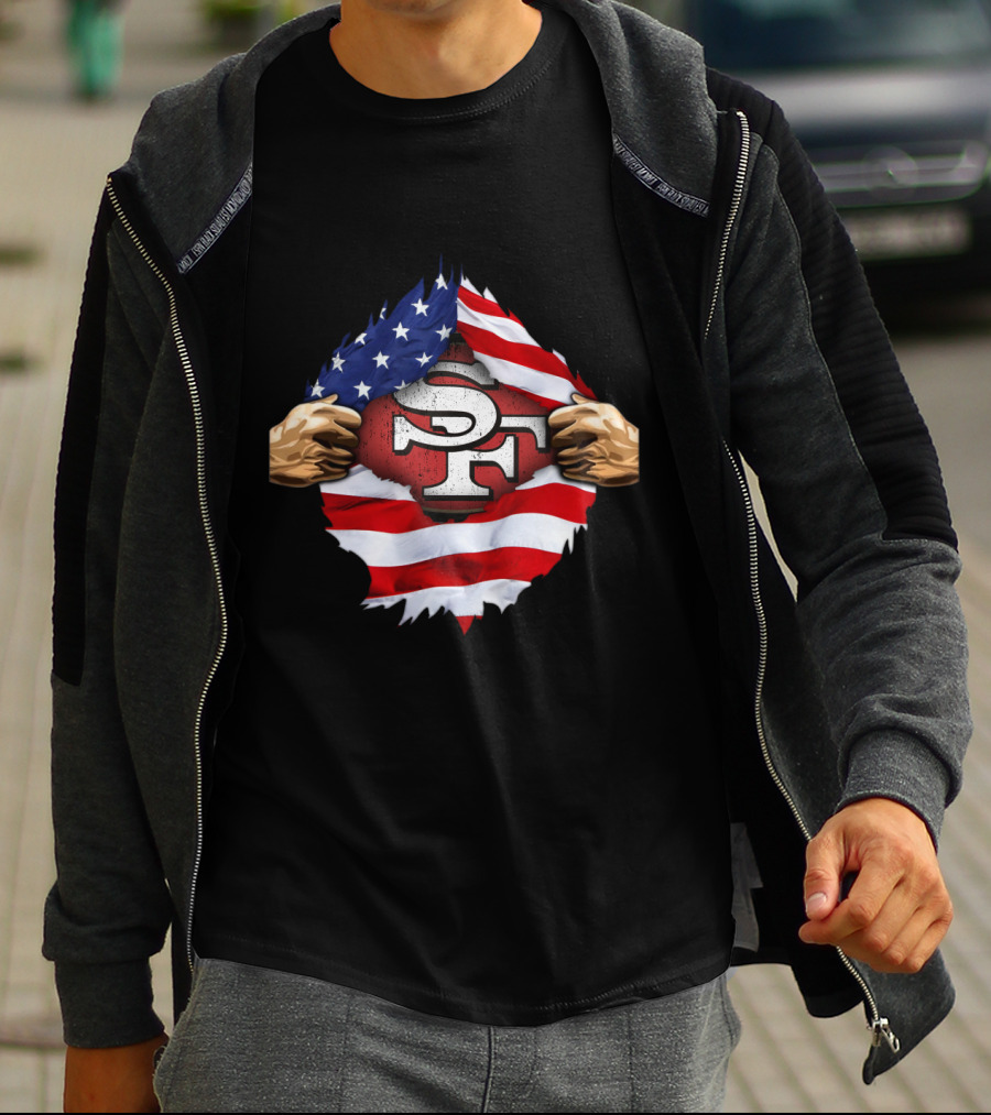 San Francisco 49ers American Flag SF T-Shirt