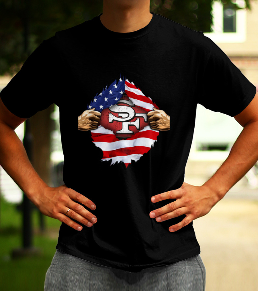 San Francisco 49ers American Flag SF T-Shirt
