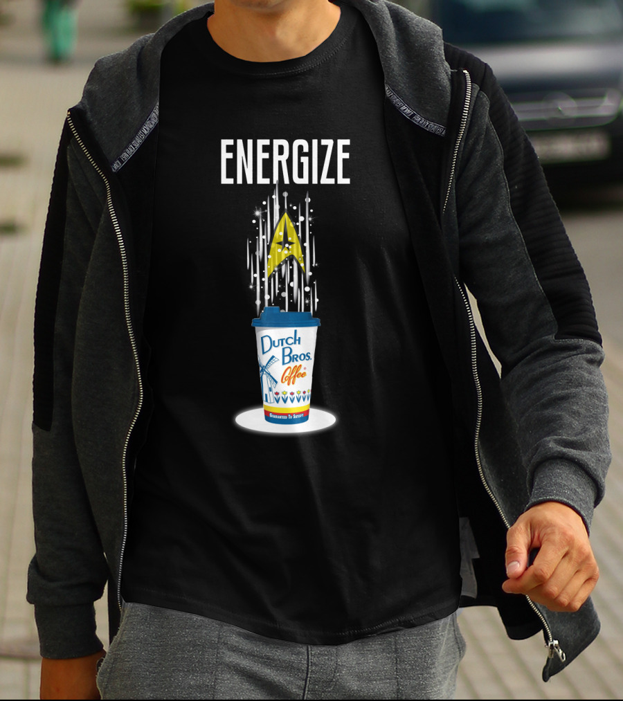 ENERGIZE Dutch Bros Coffee Star Symbol Shuttle Launch T-Shirt