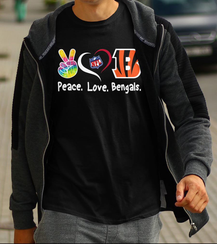 Peace Love NFL Bengals T-Shirt