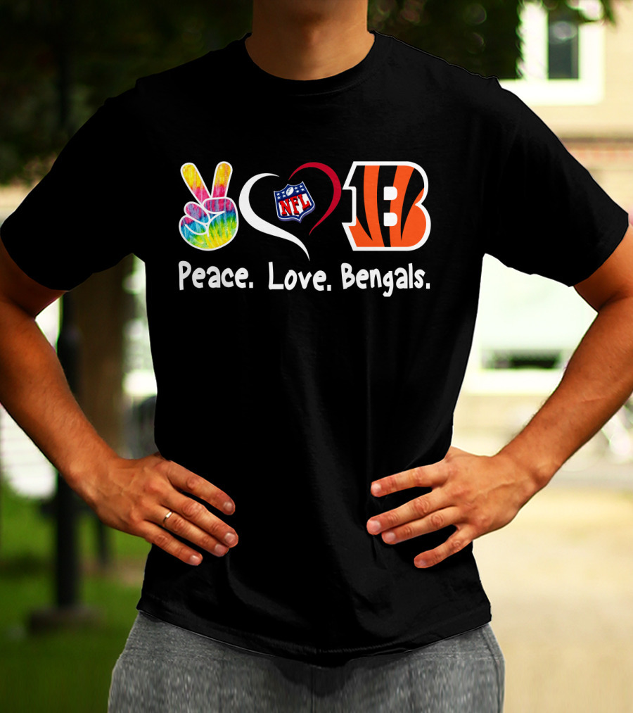 Peace Love NFL Bengals T-Shirt
