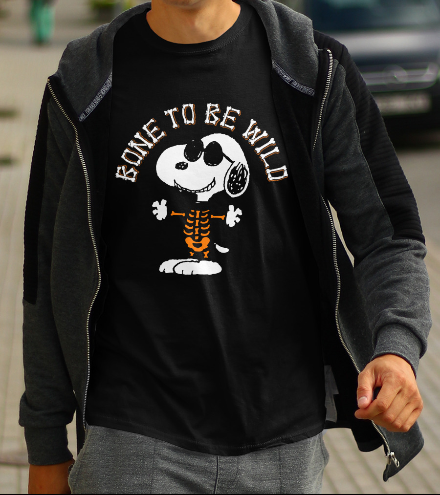 Halloween Snoopy Gone To Be Wild Skeleton Costume T-Shirt