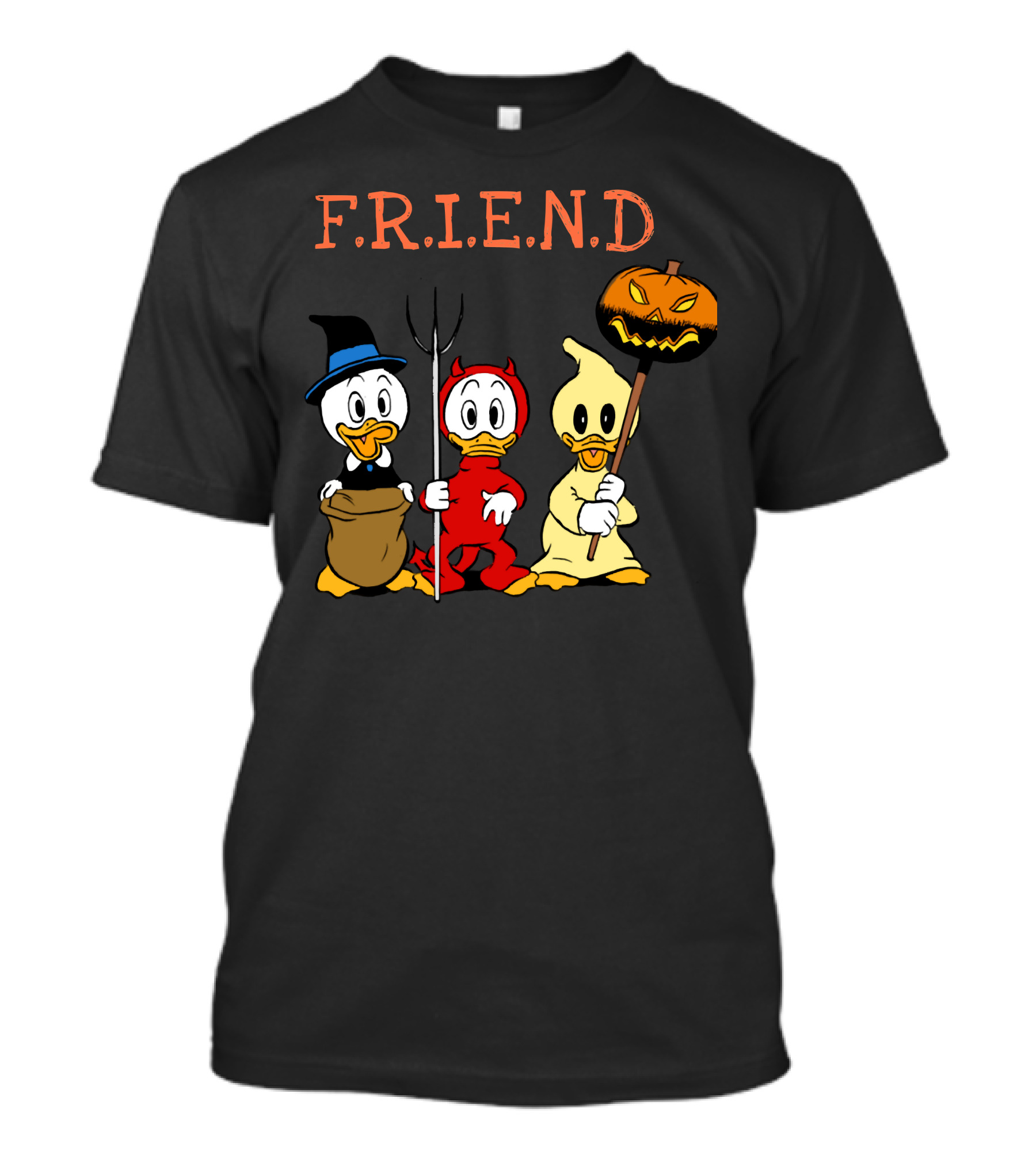 Disney Donald Duck Halloween F.R.I.E.N.D Ghost Devil Pumpkin T-Shirt