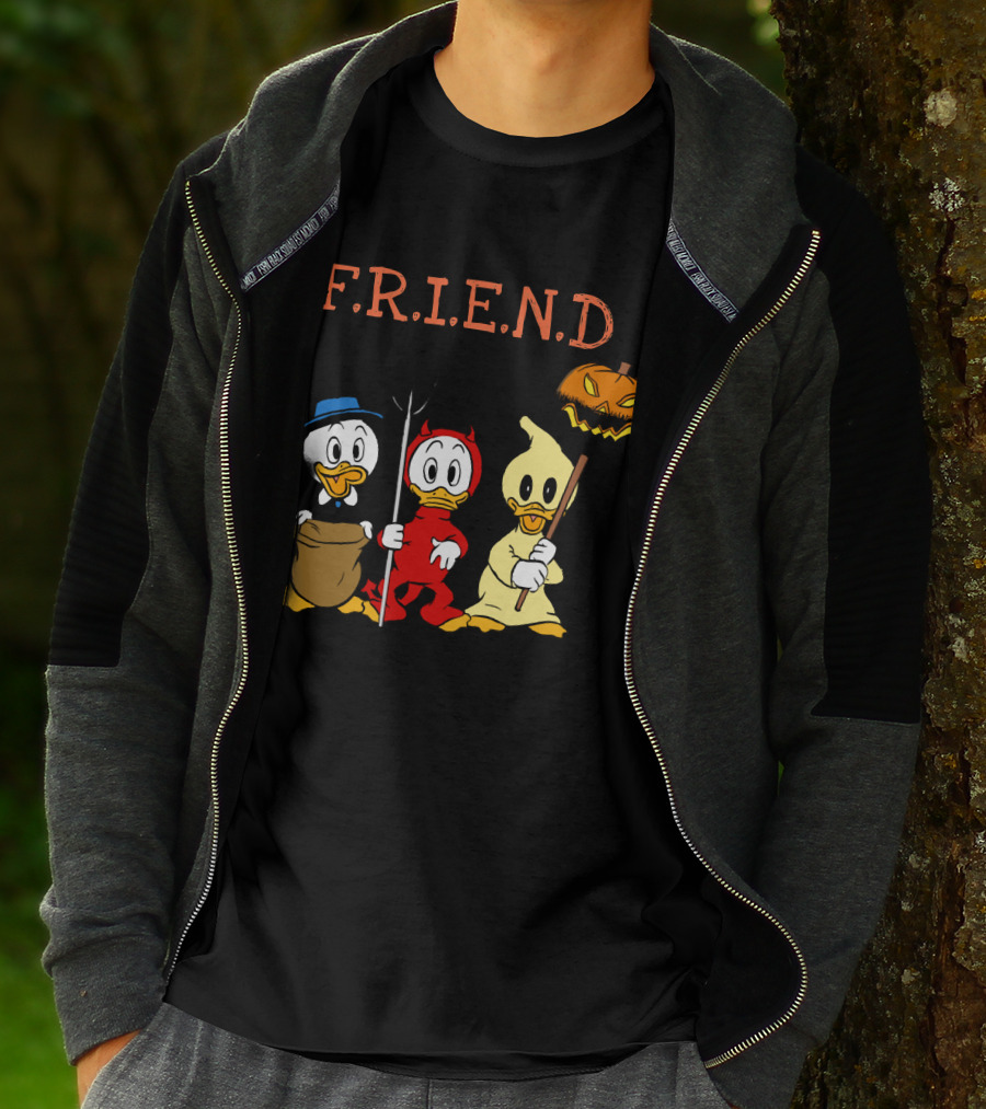 Disney Donald Duck Halloween F.R.I.E.N.D Ghost Devil Pumpkin T-Shirt