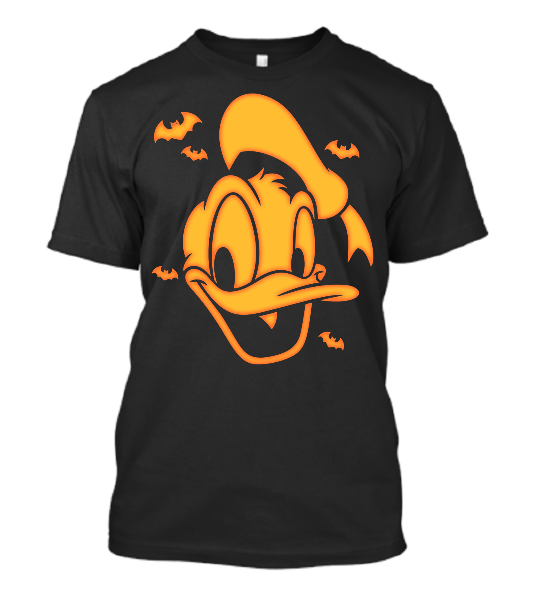 Halloween Donald Duck Carving With Bats T-Shirt