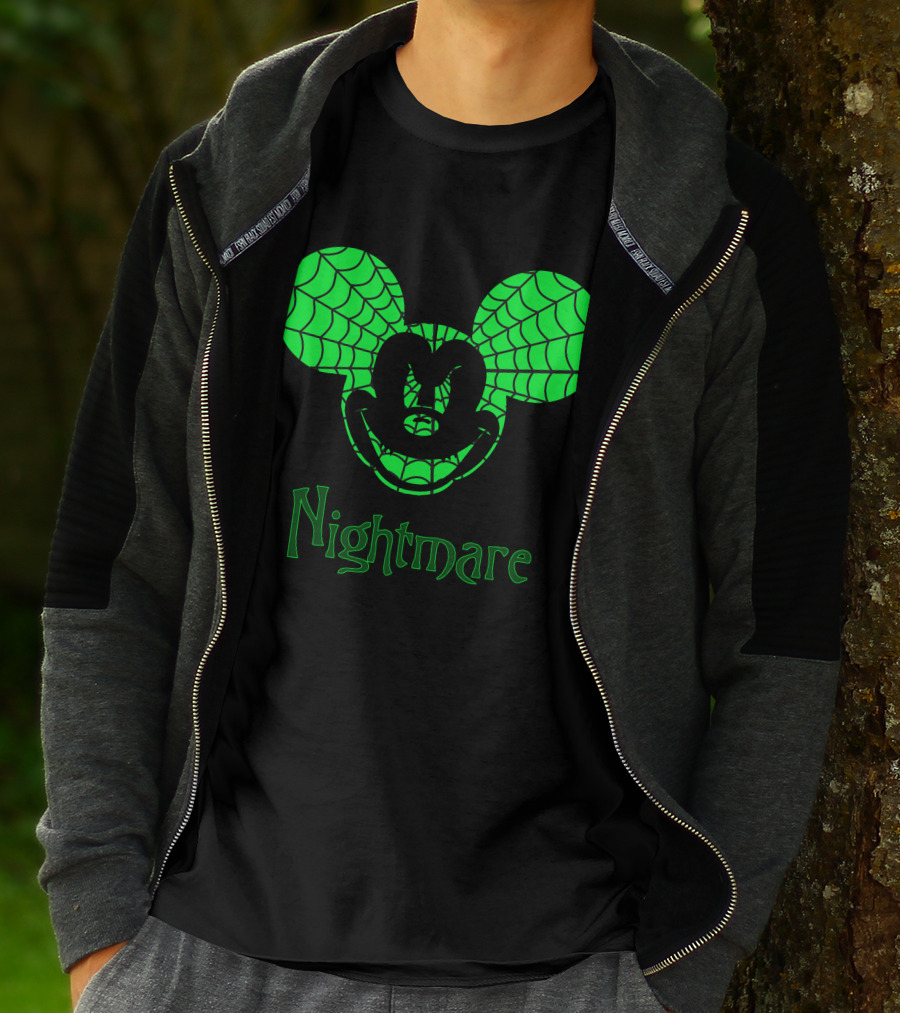 Nightmare Web Pattern Icon With Mouse Ears T-Shirt