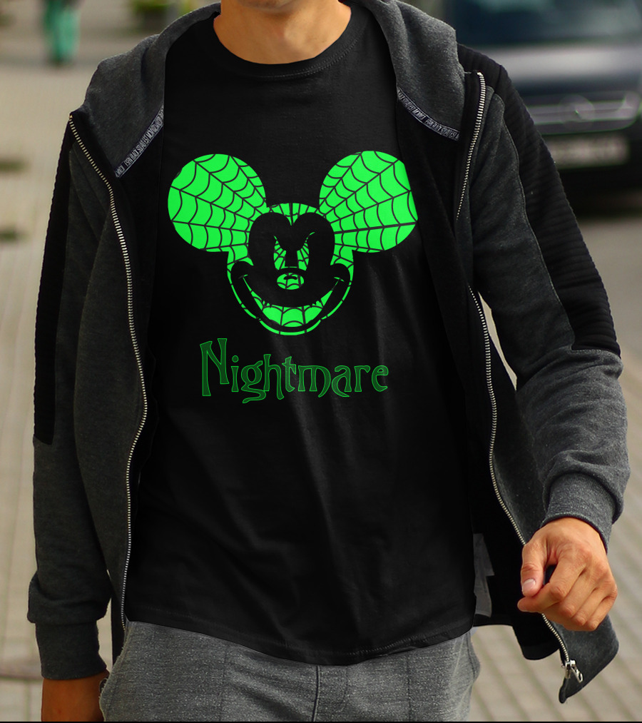 Nightmare Web Pattern Icon With Mouse Ears T-Shirt
