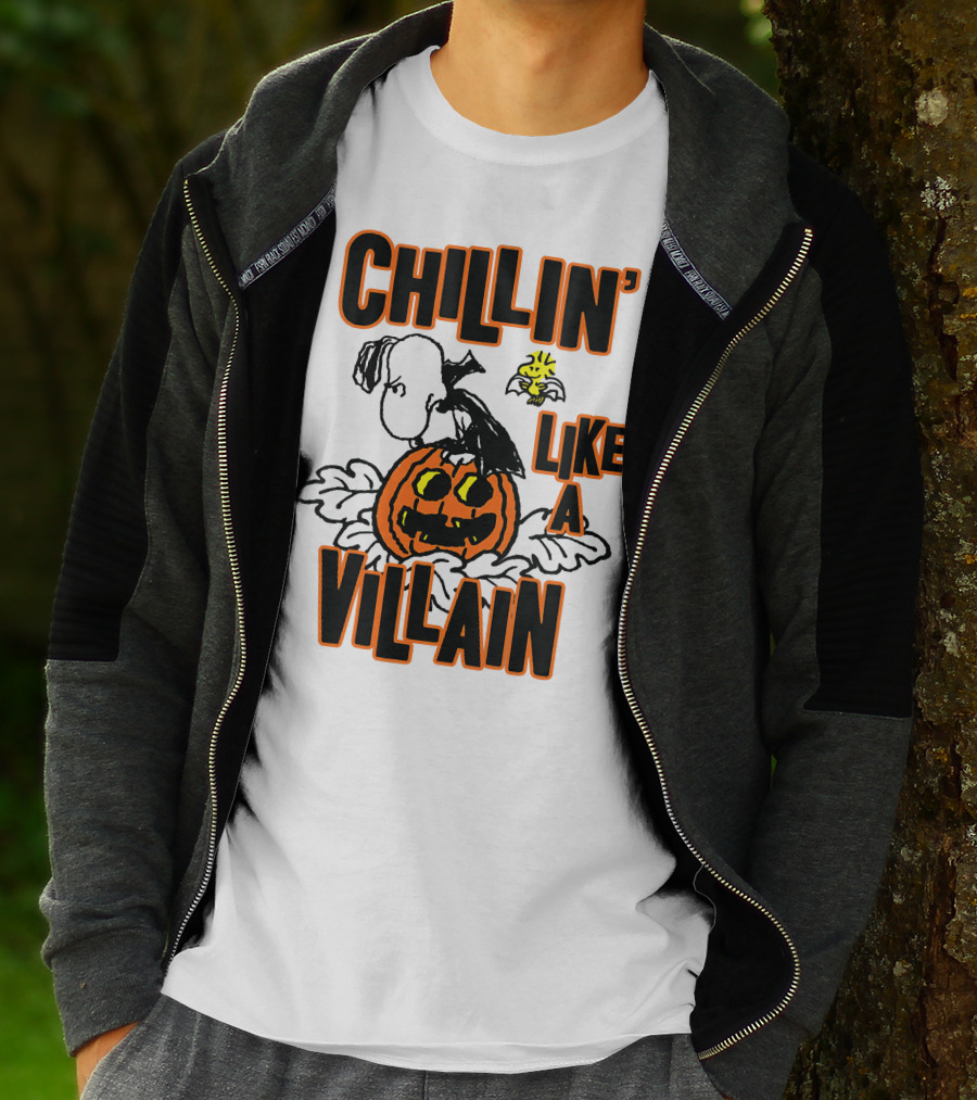 Chillin’ Like A Villain Halloween Pumpkin And Characters T-Shirt
