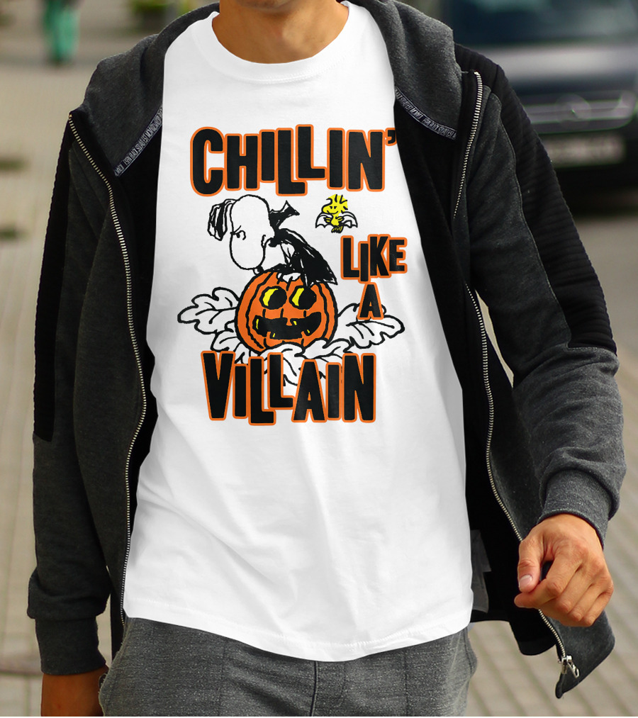 Chillin’ Like A Villain Halloween Pumpkin And Characters T-Shirt