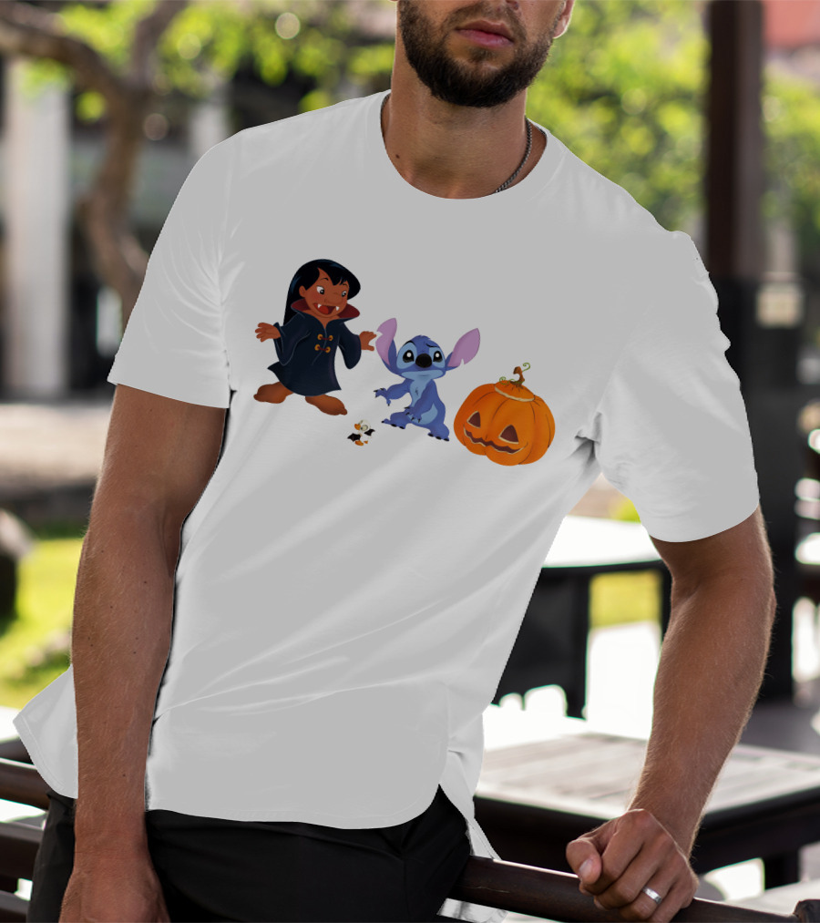Halloween Stitch Lilo Vampire Costume Pumpkin T-Shirt