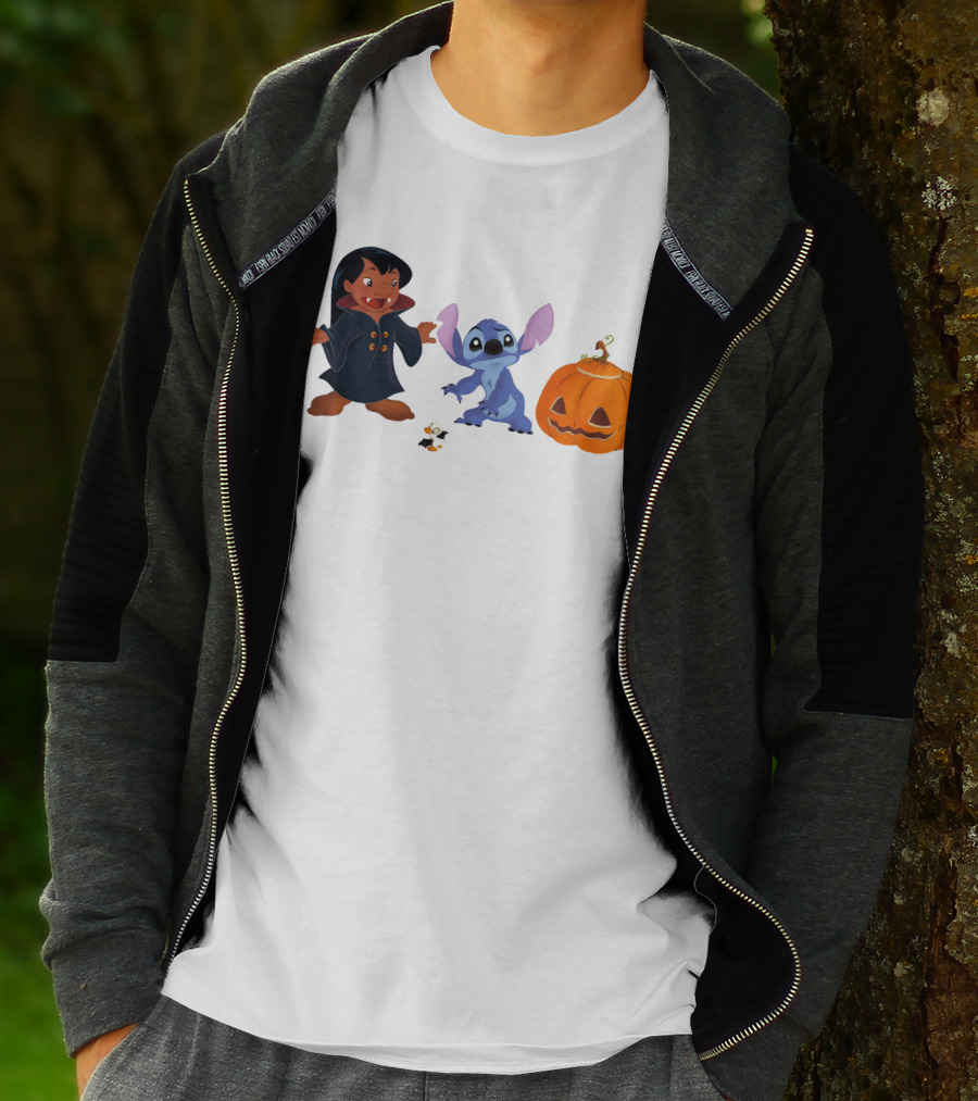 Halloween Stitch Lilo Vampire Costume Pumpkin T-Shirt