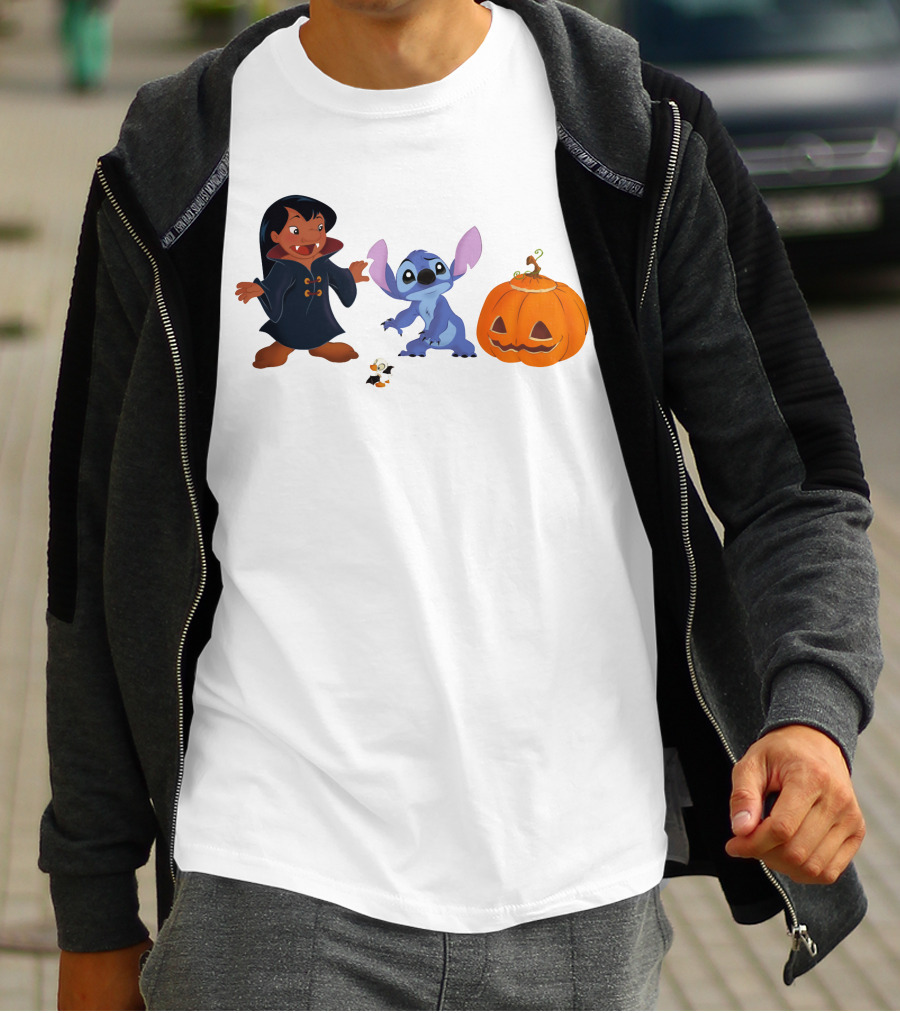 Halloween Stitch Lilo Vampire Costume Pumpkin T-Shirt