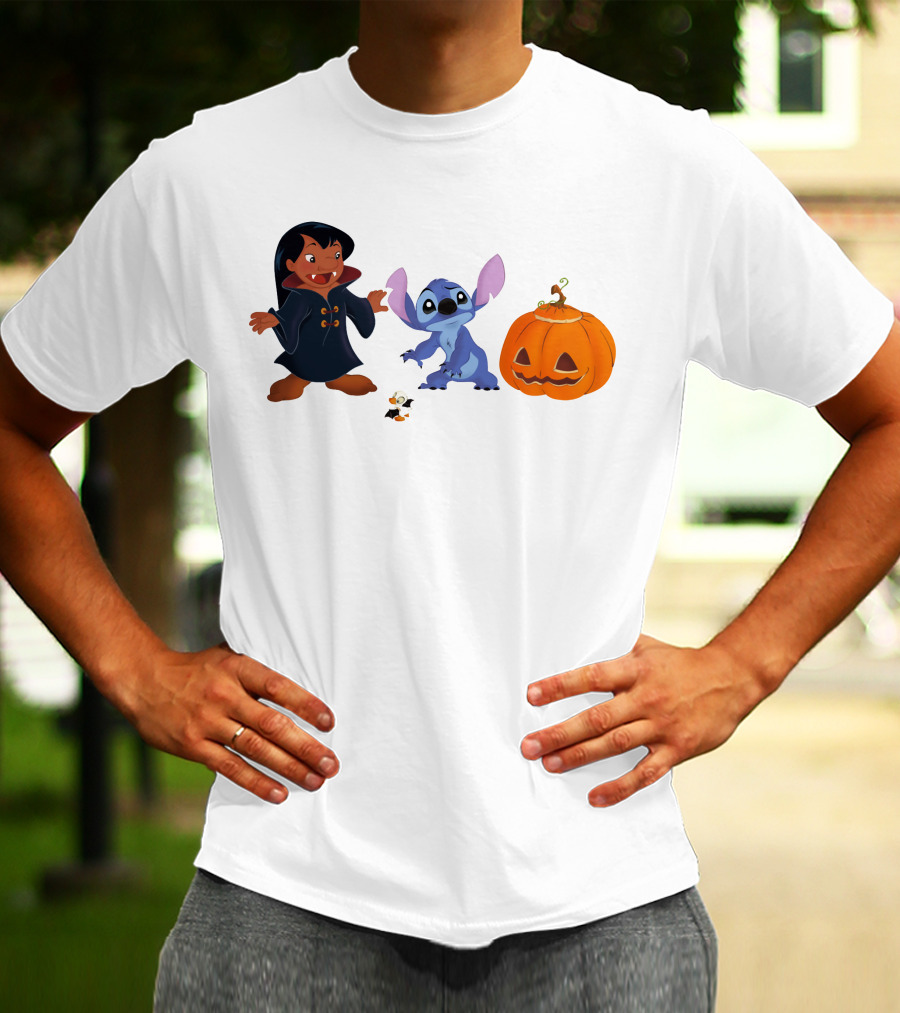 Halloween Stitch Lilo Vampire Costume Pumpkin T-Shirt