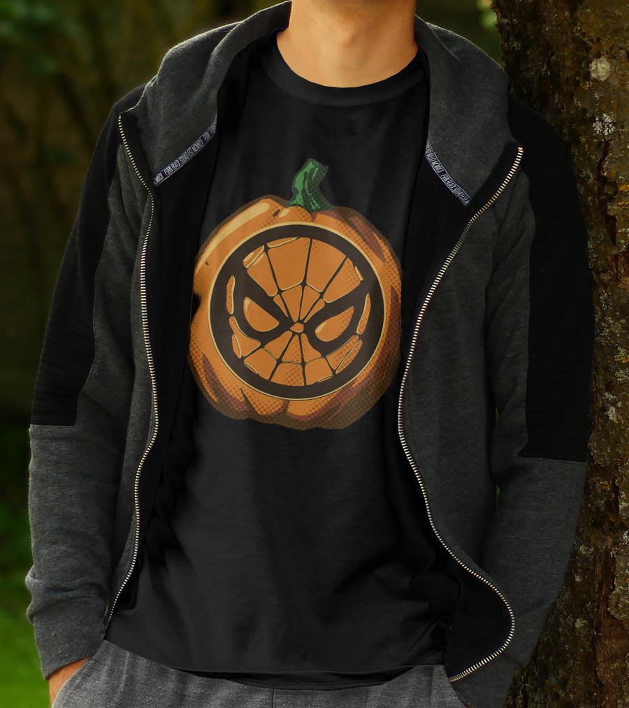 Spider Man Halloween Pumpkin Face Carving T-Shirt