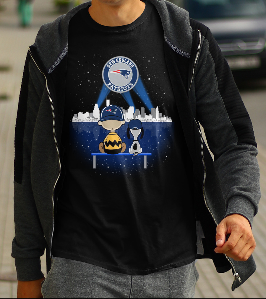 New England Patriots Skyline With Characters T-Shirt