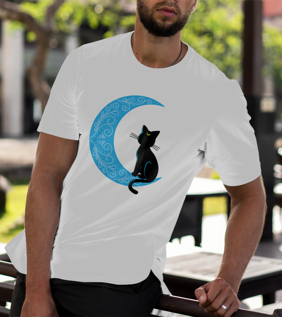 Black Cat Crescent Moon Sailor Guardian T-Shirt