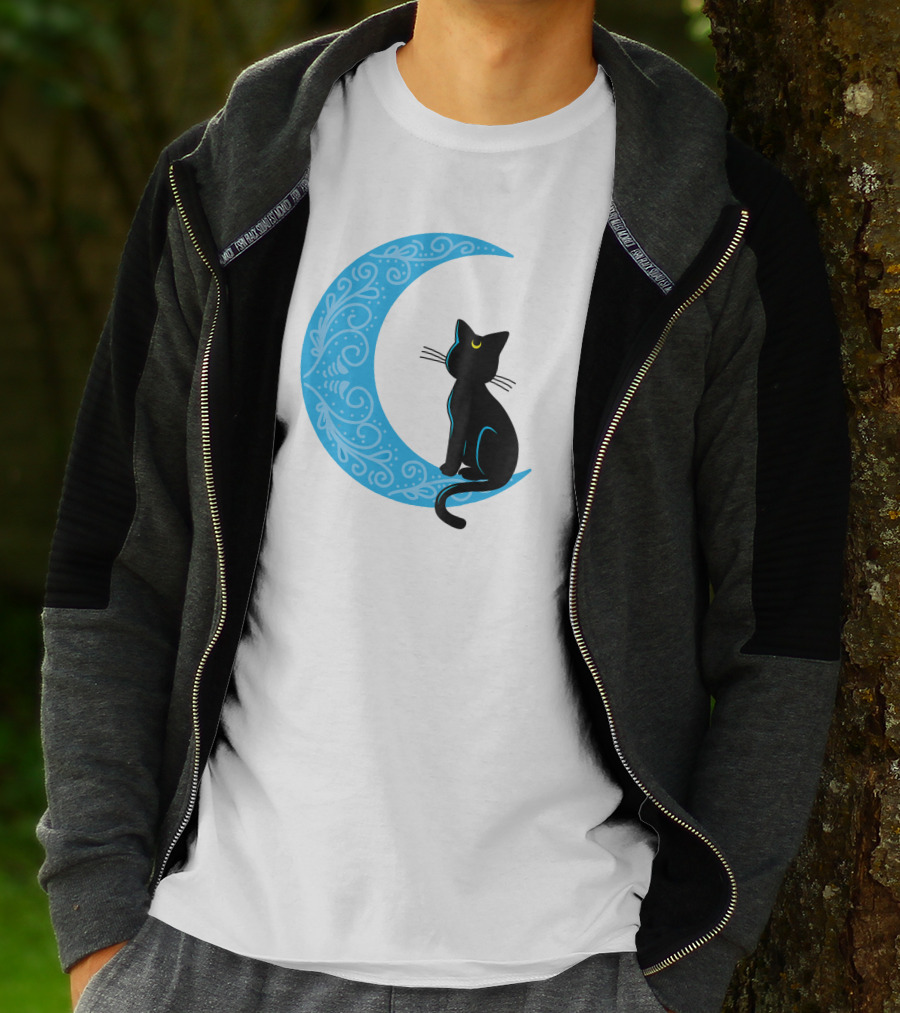 Black Cat Crescent Moon Sailor Guardian T-Shirt