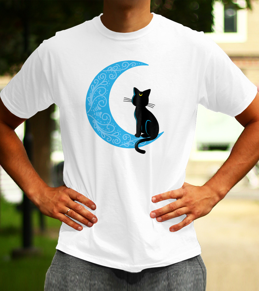 Black Cat Crescent Moon Sailor Guardian T-Shirt