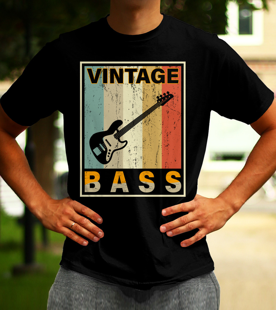 VINTAGE BASS LOVE RETRO GUITAR MUSIC T-Shirt