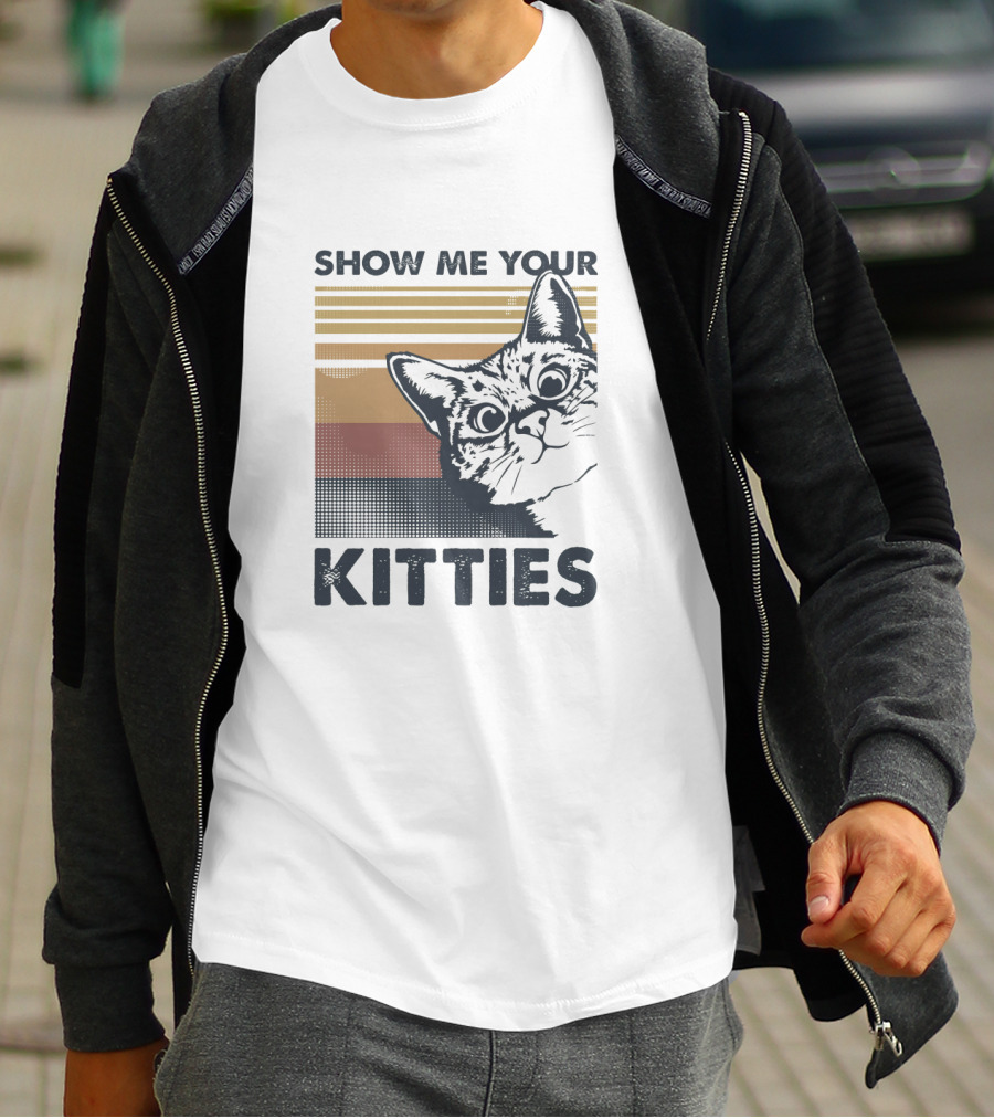 Show Me Your Kitties Retro Cat T-Shirt