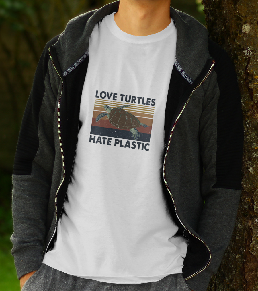 Love Turtles Hate Plastic Save The Ocean T-Shirt