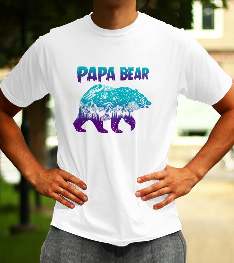 PAPA BEAR Cosmic Mountain Bear T-Shirt