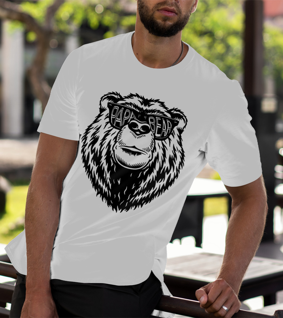Papa Bear Sunglasses Daddy Bear T-Shirt