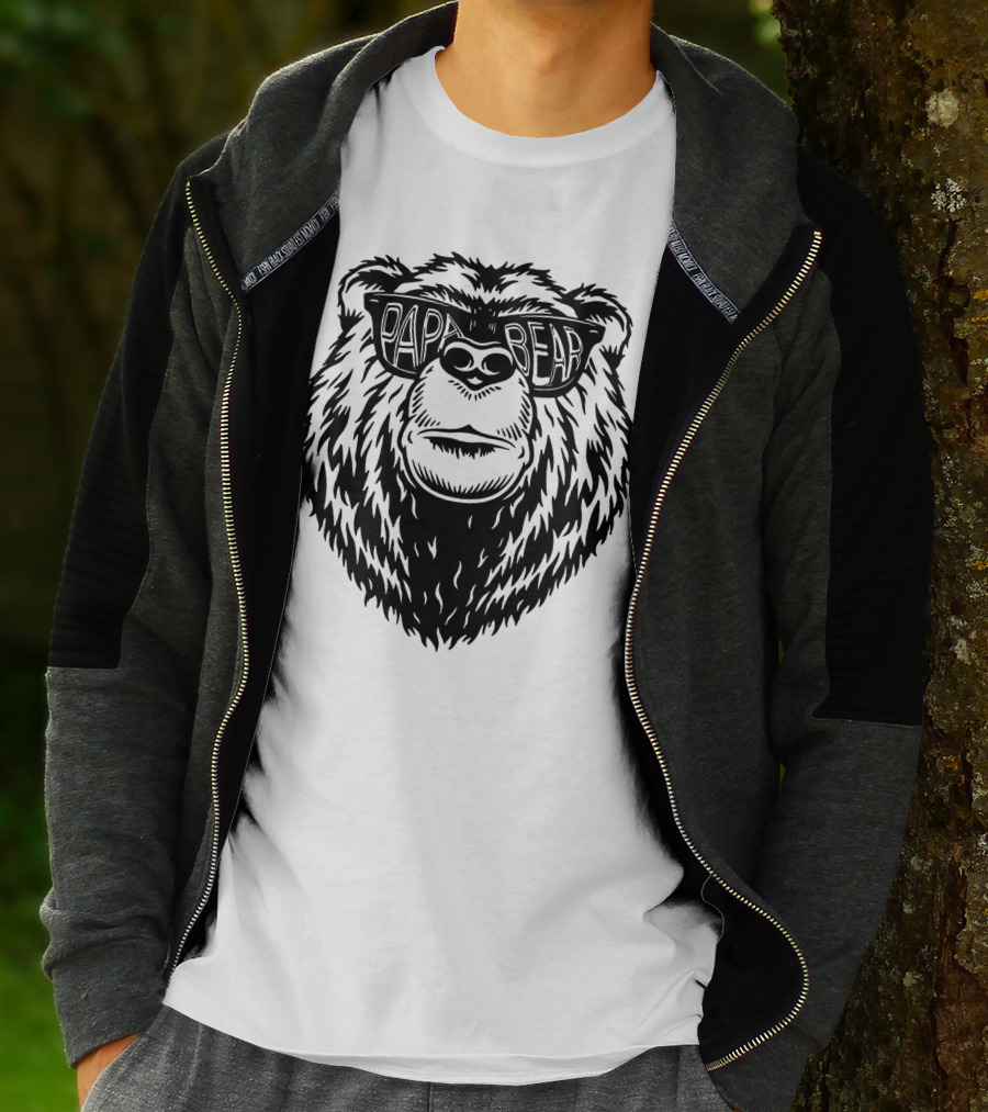 Papa Bear Sunglasses Daddy Bear T-Shirt