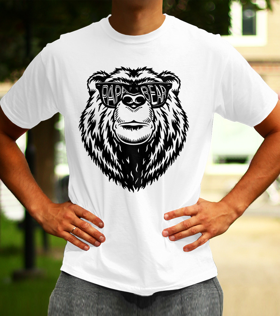 Papa Bear Sunglasses Daddy Bear T-Shirt