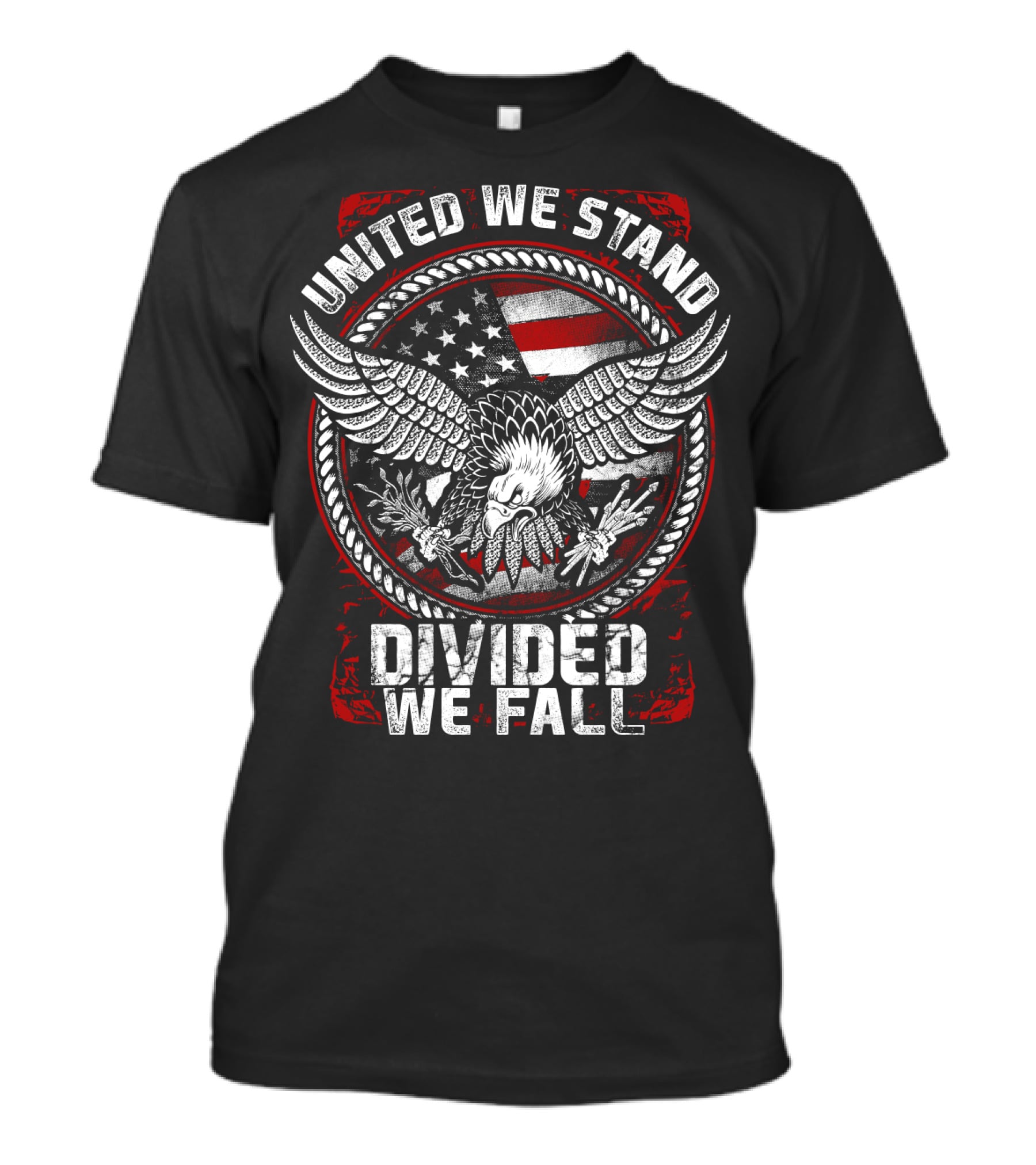 United We Stand Divided We Fall American Eagle Flag T-Shirt