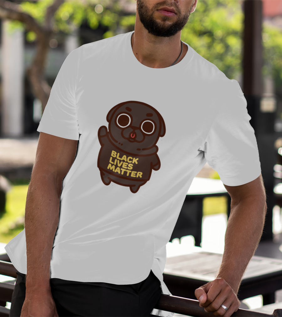 Cute Funny Pug Black Lives Matter T-Shirt