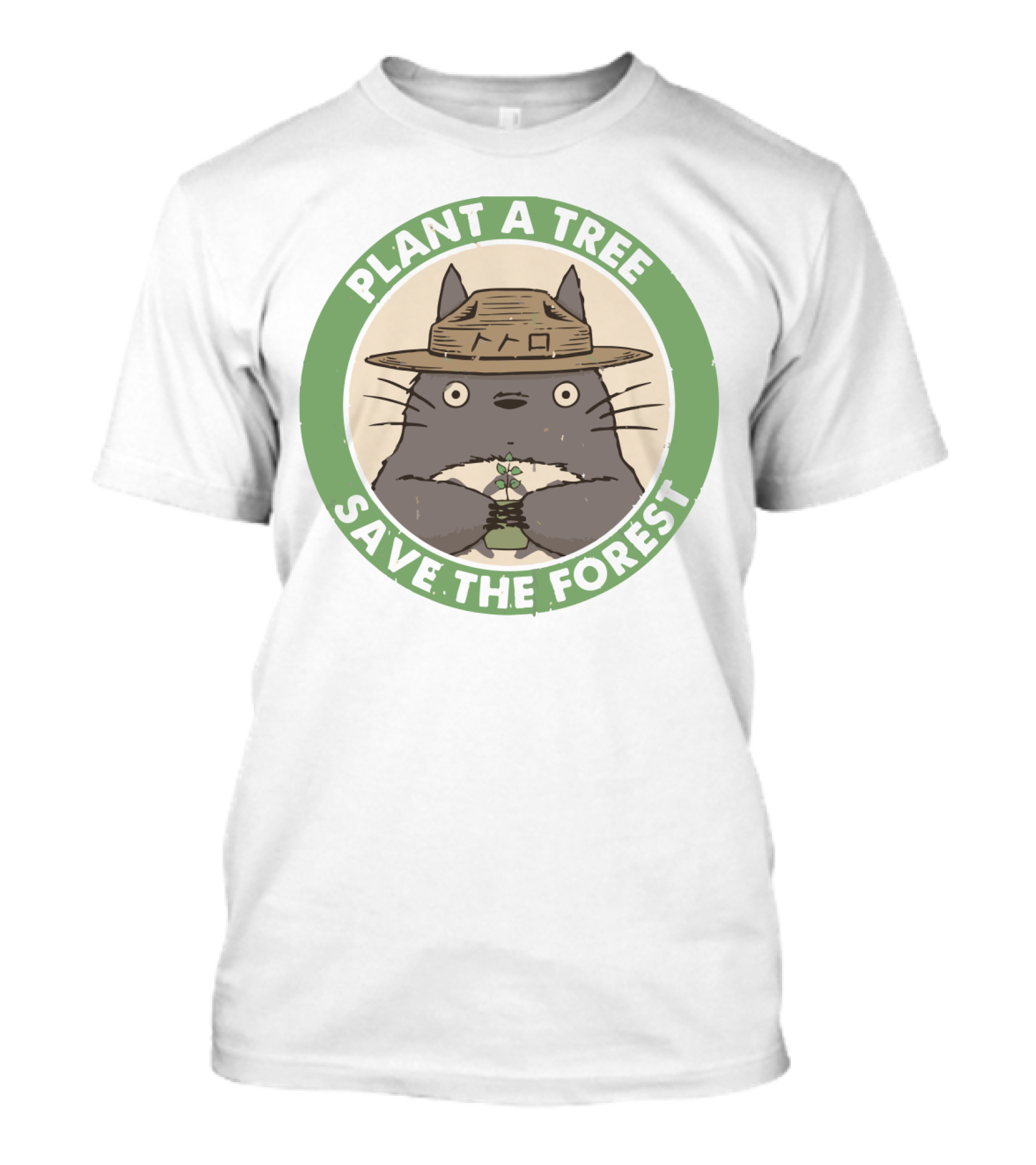 Plant A Tree Save The Forest Totoro Badge T-Shirt
