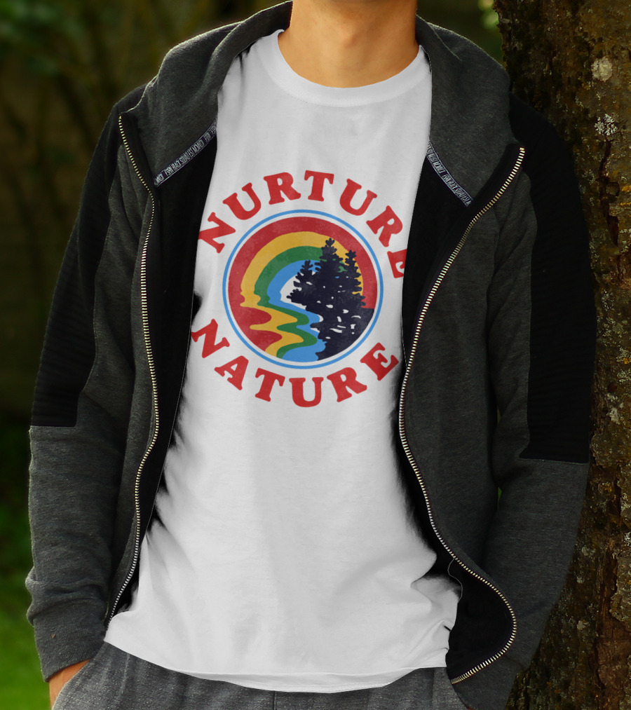 Nurture Nature Rainbow Landscape With Trees T-Shirt