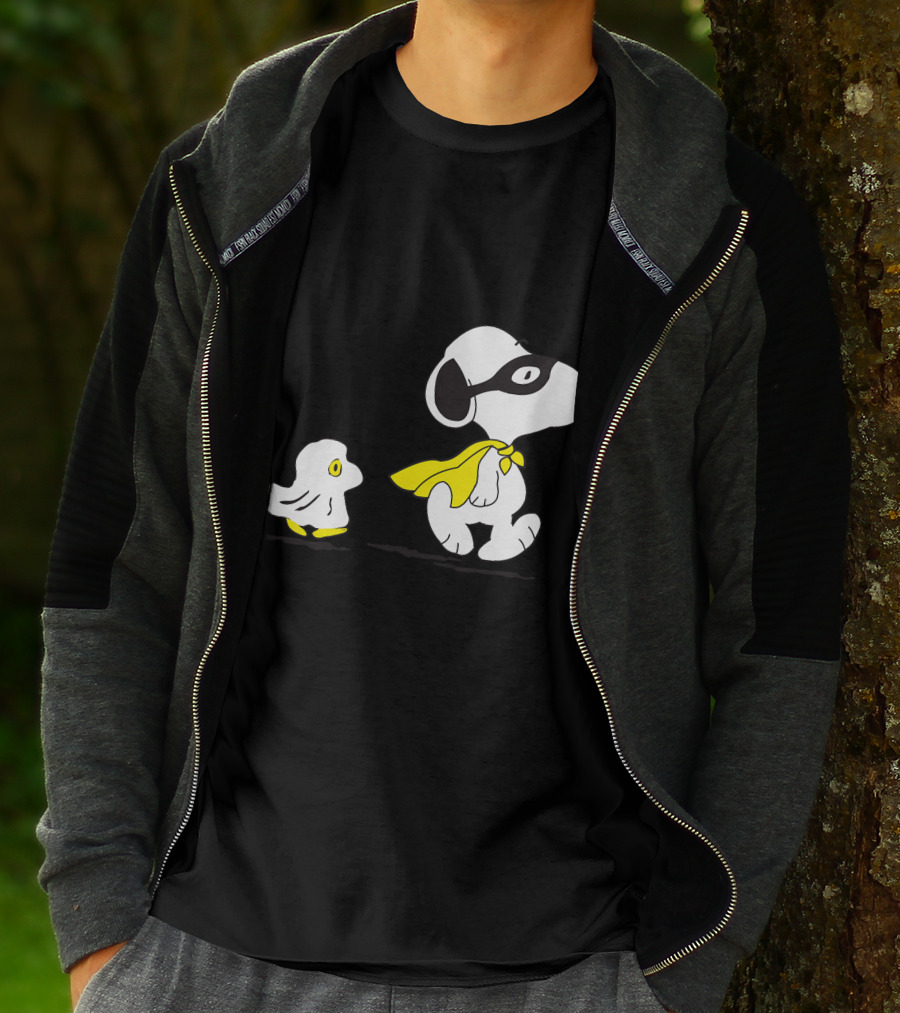 Snoopy Superhero With Woodstock Sidekick T-Shirt