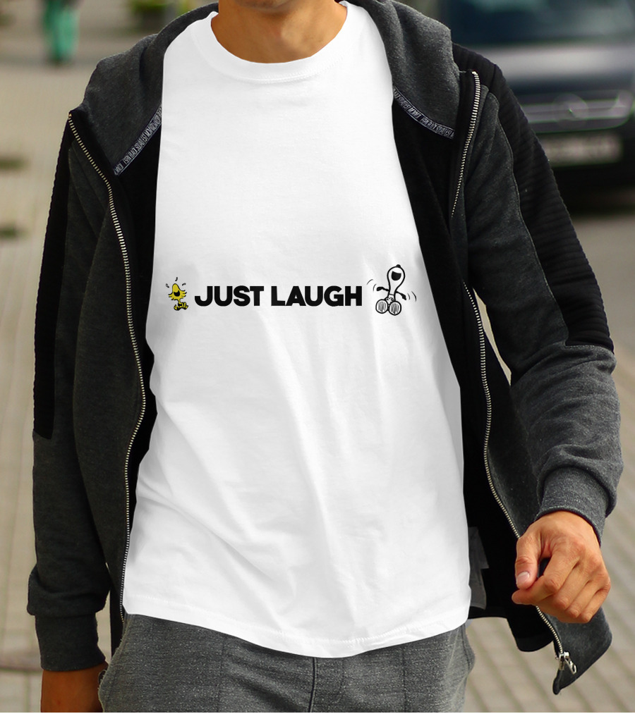 Peanuts Snoopy Woodstock Just Laugh Joyful Dance T-Shirt