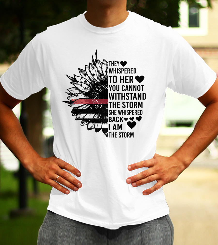 I Am The Storm Sunflower American Flag Veteran T-Shirt