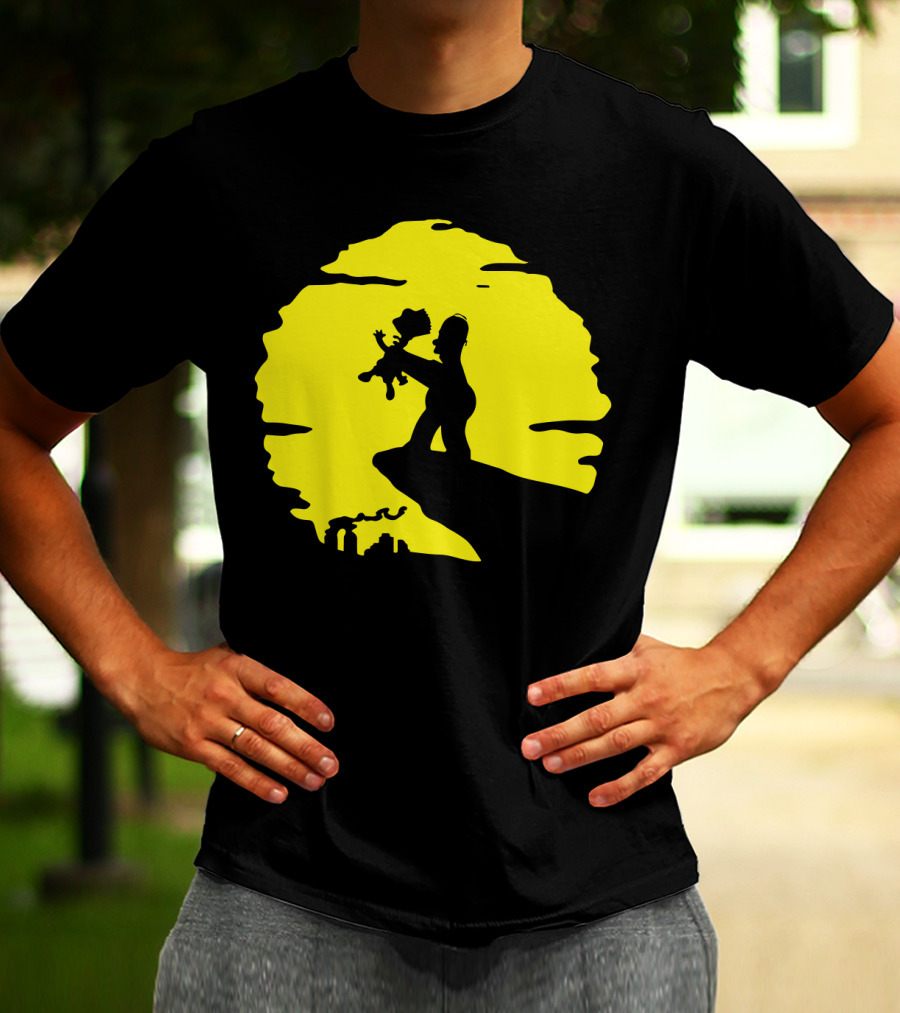 The Simpsons Homer Strangling Bart Lion King Cliff T-Shirt