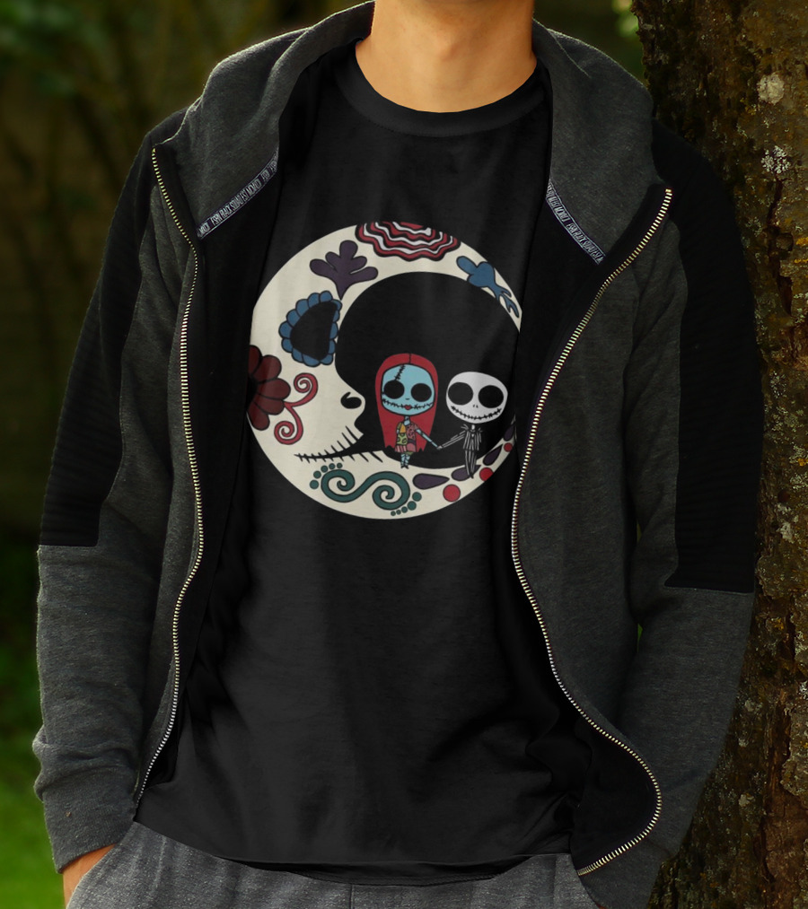 Calavera Moon Jack Skellington Sally Día De Los Muertos T-Shirt
