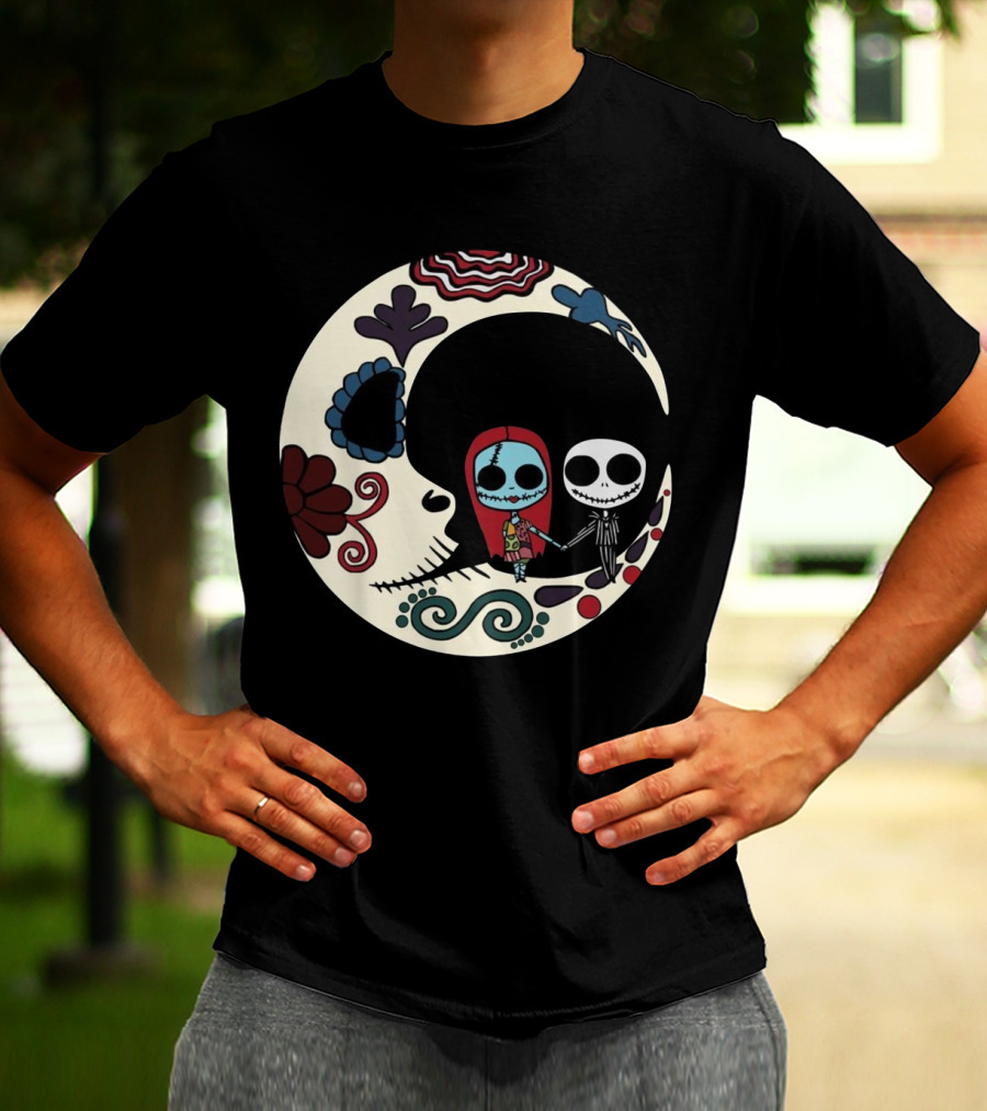 Calavera Moon Jack Skellington Sally Día De Los Muertos T-Shirt
