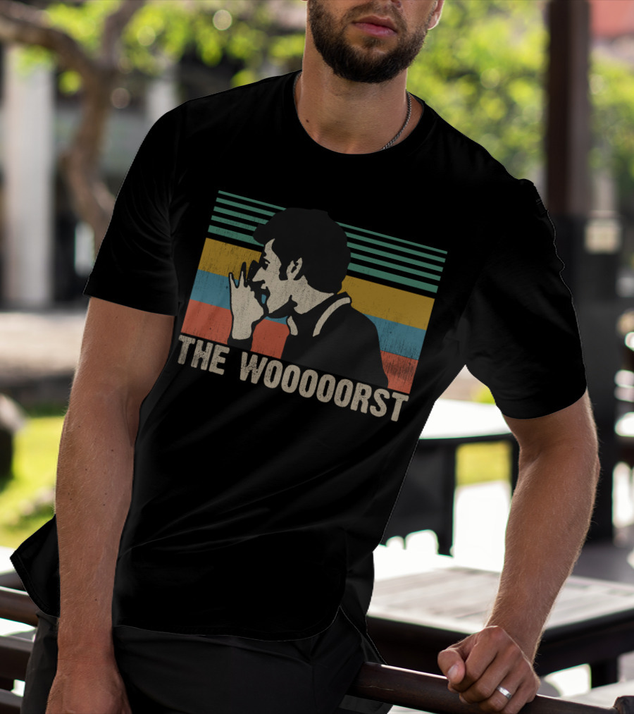 The Wooooorst Jean Ralphio Vintage Style Parks And Recreation Retro Stripes T-Shirt