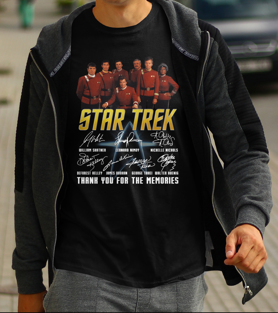 Star Trek Cast William Leonard Nichelle Thank You For The Memories Signatures T-Shirt