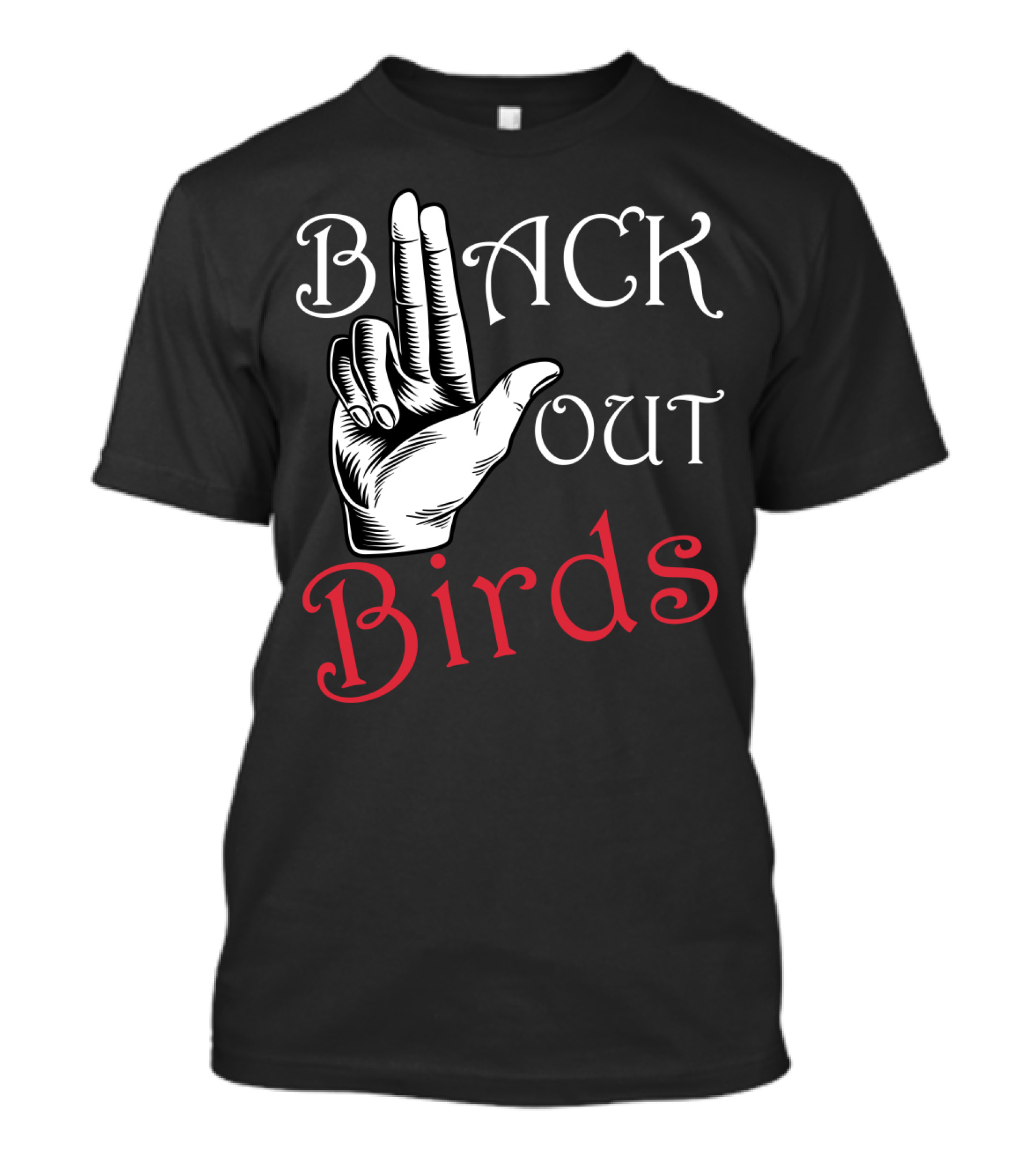 Back Out Birds Funny Pitbull Dog Lovers Sarcasm Hand Gesture T-Shirt