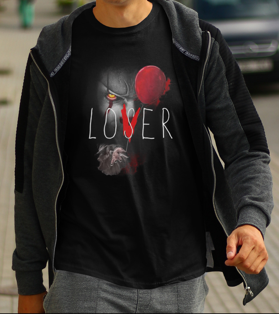 Loser Pennywise It Horror Clown Red Balloon Halloween Fans T-Shirt