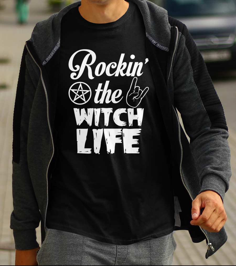 Rockin The Witch Life Halloween Sarcasm Girls Funny T-Shirt
