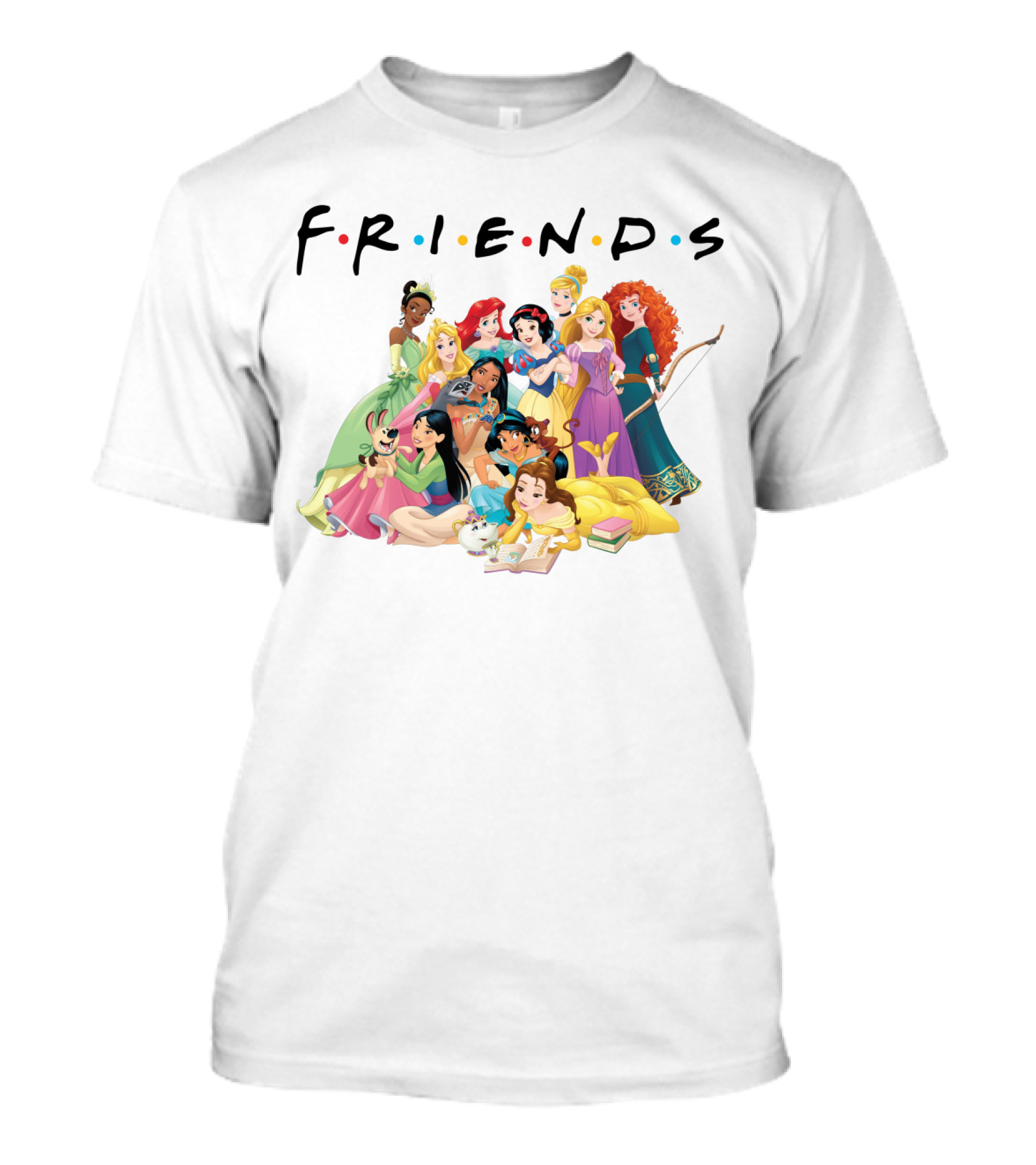 Friends Disney Princesses Funny Fans Girls Group Iconic T-Shirt